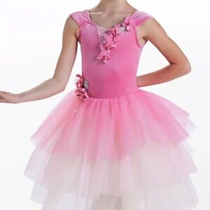 Weissman Pink and White Dance Costume